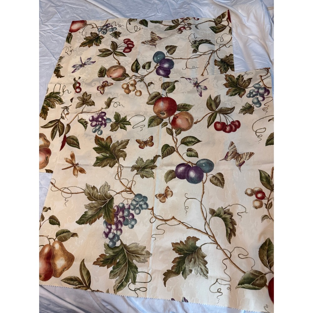 Lot of 2 beautiful grapes fruit garden Fabric‎ Swatch 25"x 25" cotton sample